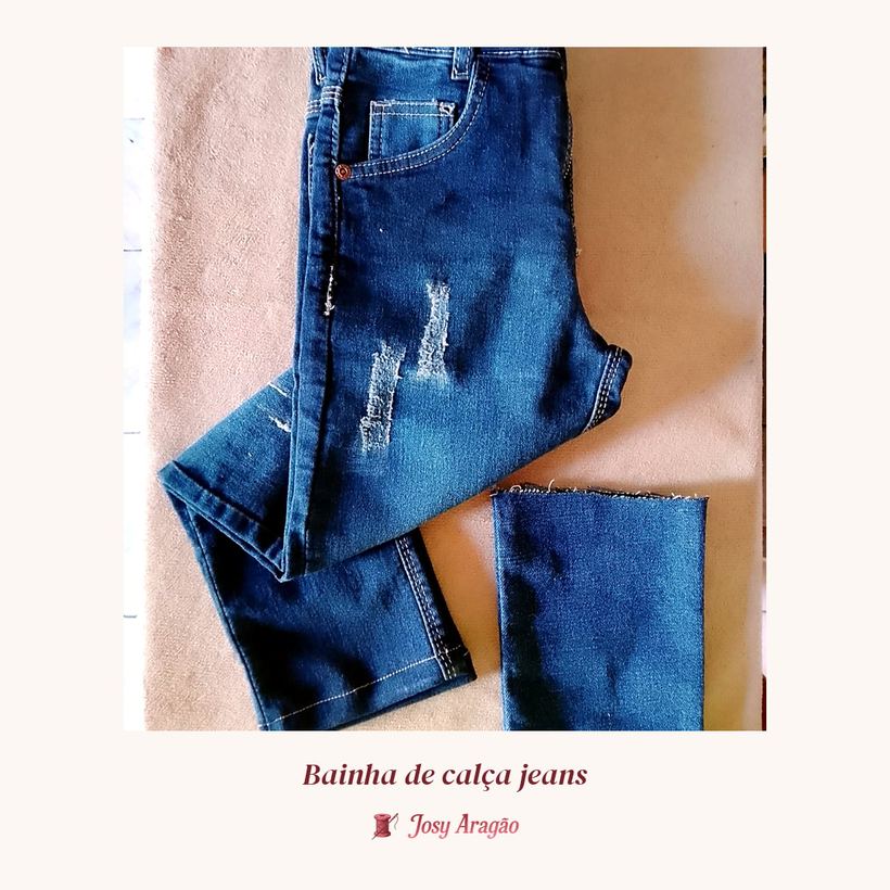Bainha de calça jeans